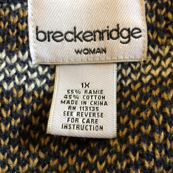 FREE WITH ANY PURCHASE - Navy, Red, White & Tan Knit Cardigan Sweater - Picture 4 of 5